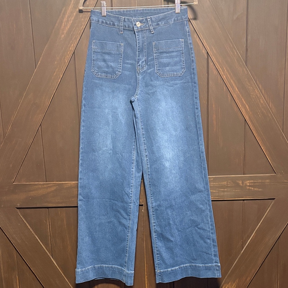 Classic Blue Wide-Leg Jeans